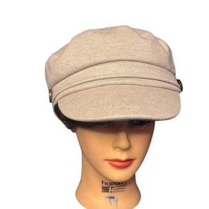 Accsa Women’s Hat One Size Adjustable Snaps Tan Button Accents